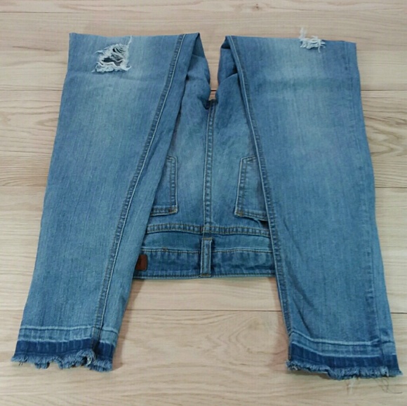 ABS Allen Schwartz Skinny Jeans 29 Frayed Distress - Picture 4 of 8